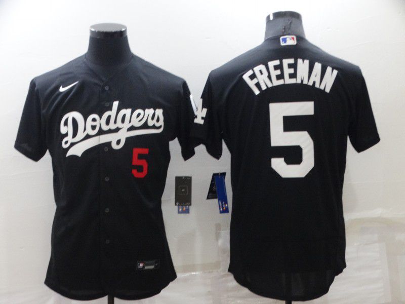 Men Los Angeles Dodgers #5 Freddie Freeman Black Nike Elite 2022 MLB Jersey